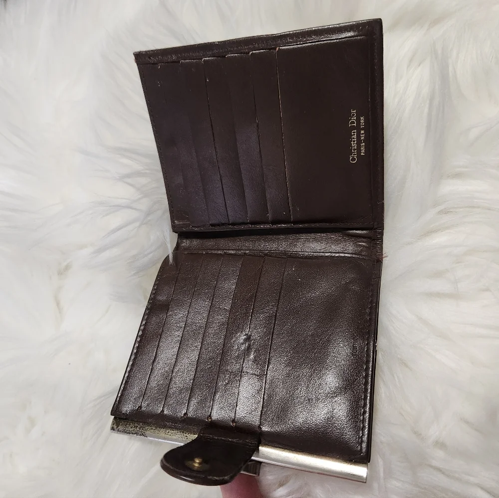 Christian Dior Vintage Trotter Wallet Brown With FLAWS INSIDE